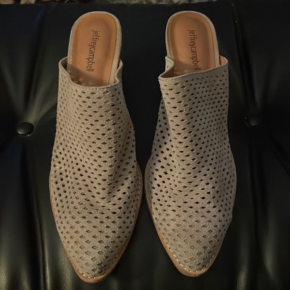 Jeffrey Campbell suede mules